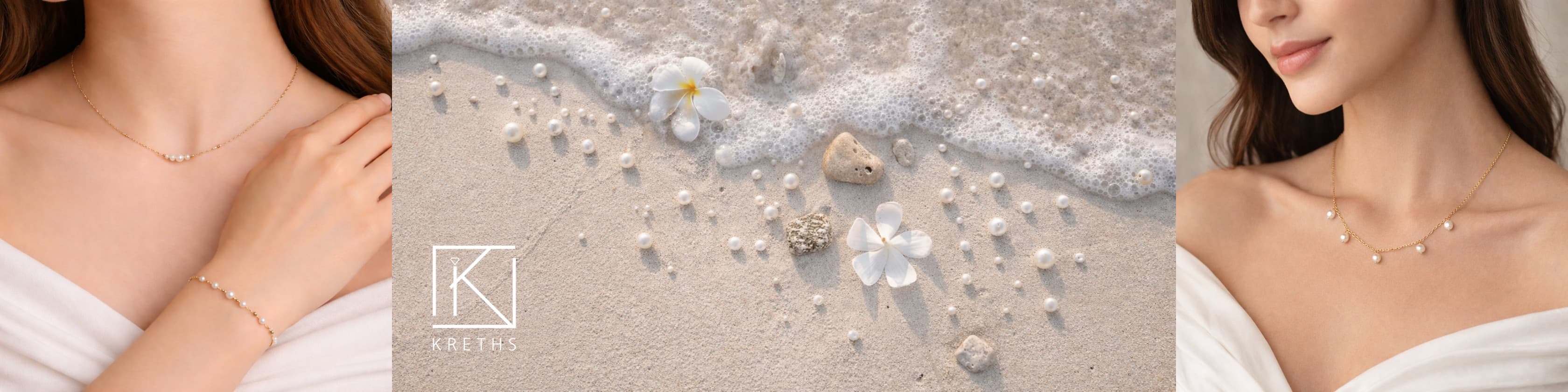 Handcrafted pearl jewelry — earrings, bracelets and chokers