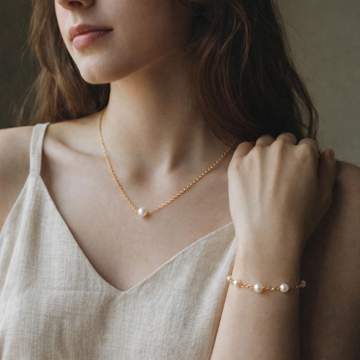 Freshwater Pearl Necklace - Dainty Choker, Gold or Silver Chain | Kreths Pearl Jewelry