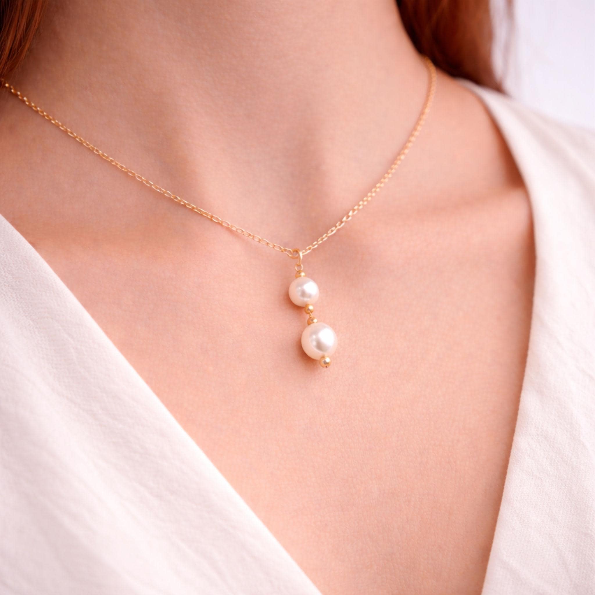 Freshwater Pearl Pendant Necklace - Dainty Single Pearl on Chain | Kreths Pearl Jewelry